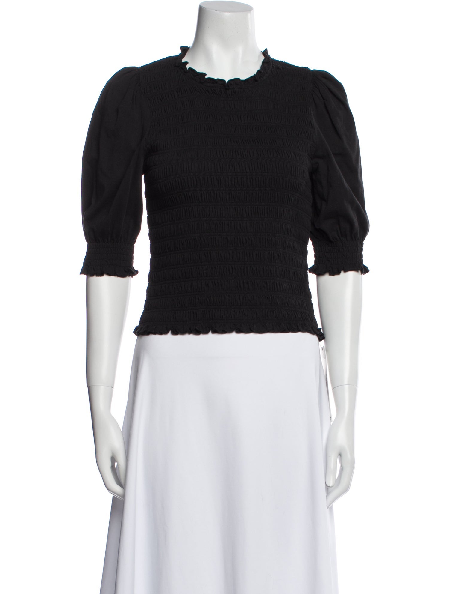 Veronica Beard Crew Neck Short Sleeve Crop Top