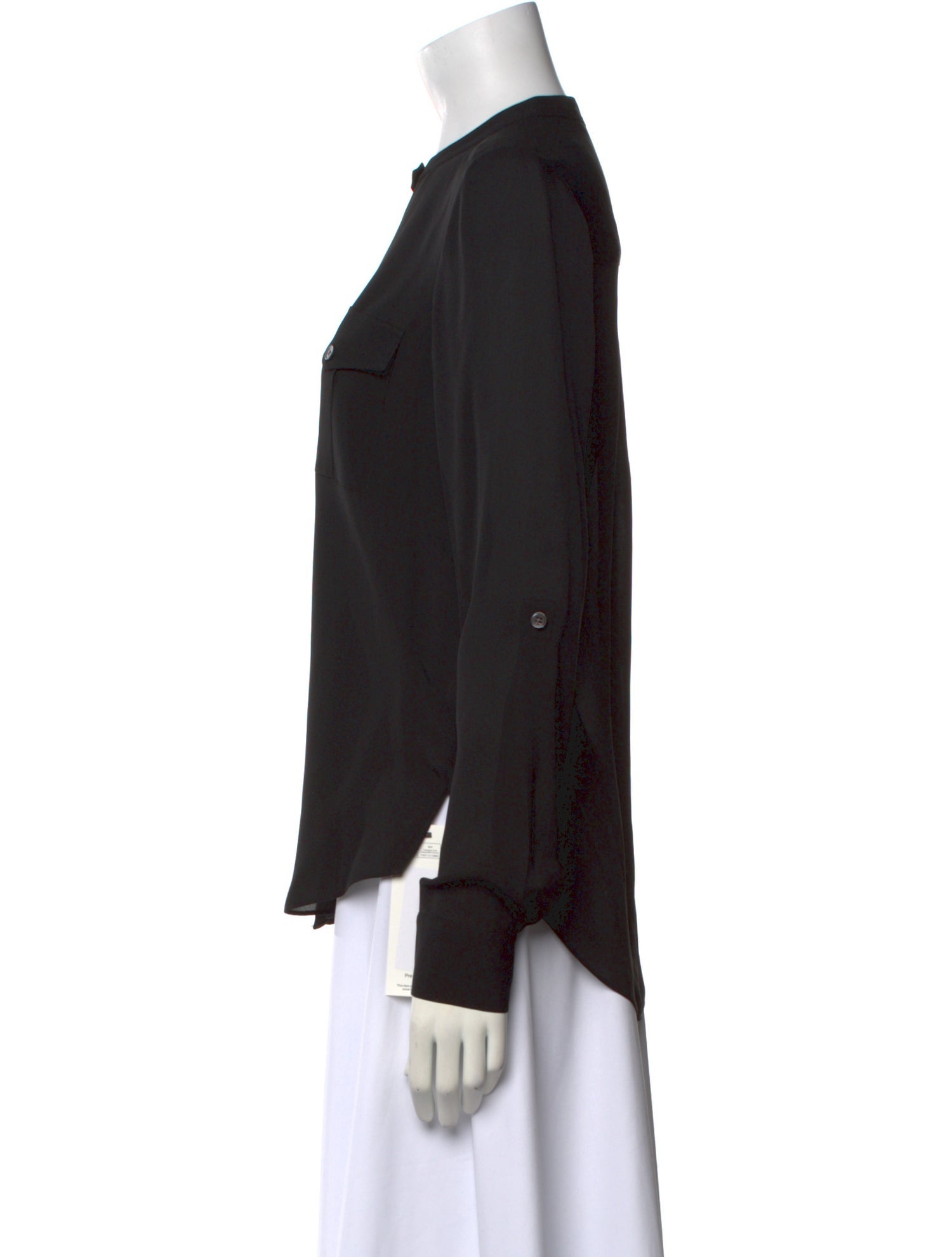 Veronica Beard Silk Long Sleeve Button-Up Top