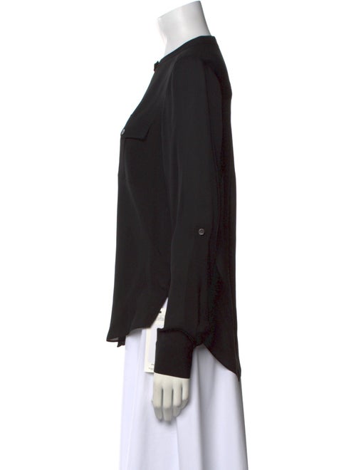 Veronica Beard Silk Long Sleeve Button-Up Top