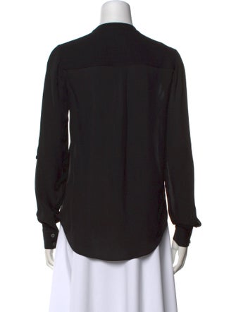 Veronica Beard Silk Long Sleeve Button-Up Top