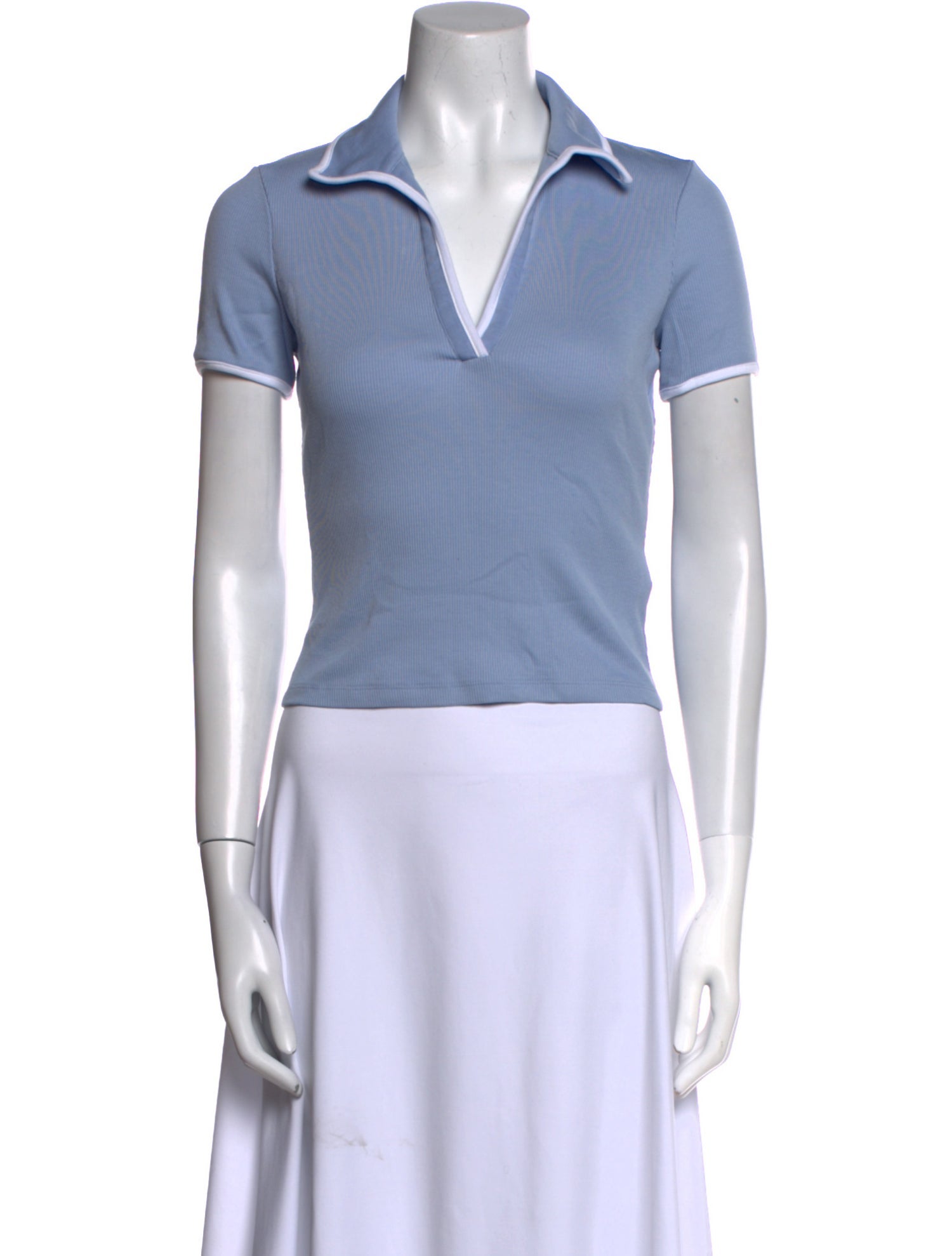 Veronica Beard V-Neck Short Sleeve Polo