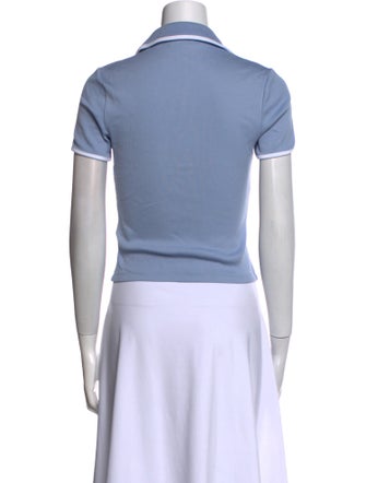 Veronica Beard V-Neck Short Sleeve Polo