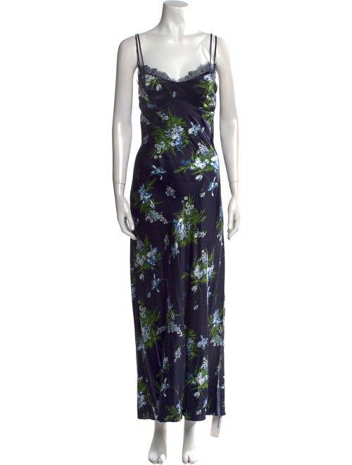 Veronica Beard Floral Print Long Dress