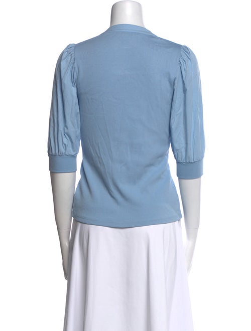 Veronica Beard V-Neck Three-Quarter Sleeve Polo