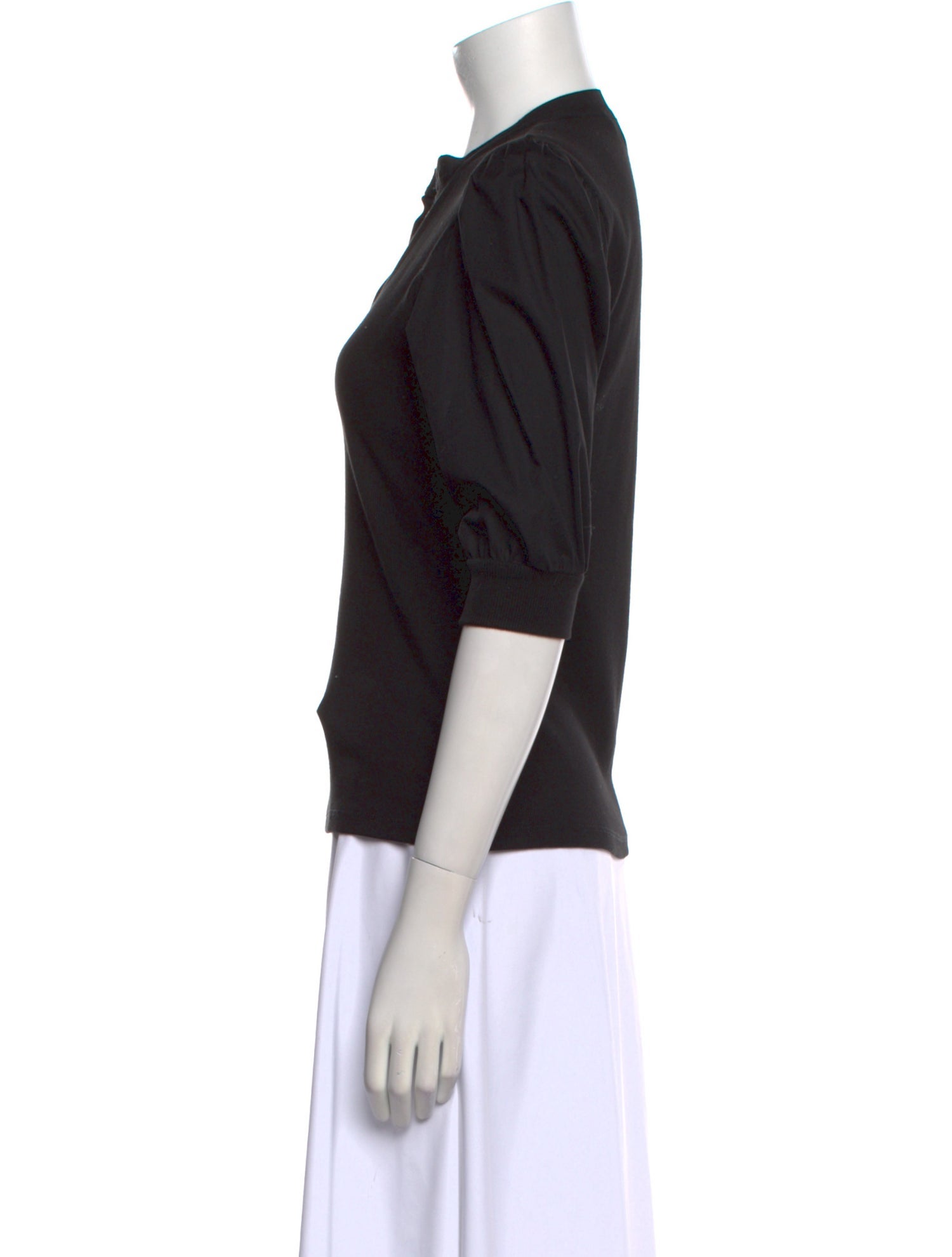 Veronica Beard V-Neck Three-Quarter Sleeve Polo