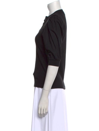 Veronica Beard V-Neck Three-Quarter Sleeve Polo