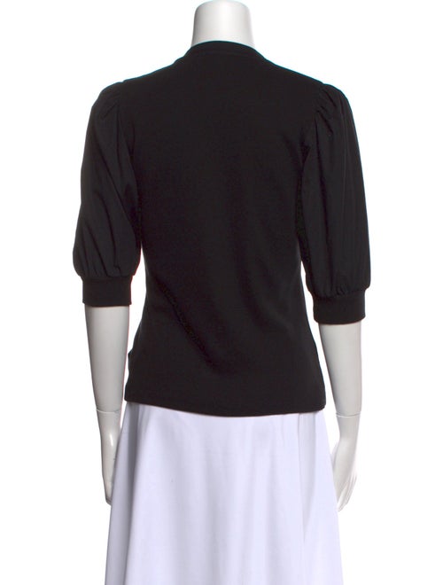 Veronica Beard V-Neck Three-Quarter Sleeve Polo