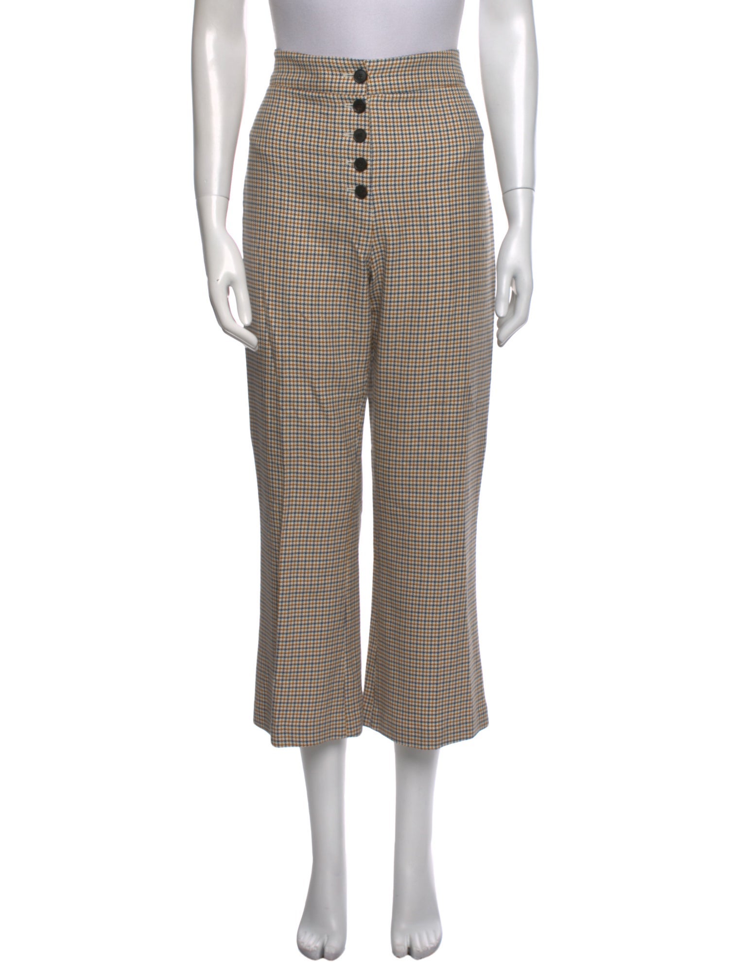 Veronica Beard Plaid Print Wide Leg Pants