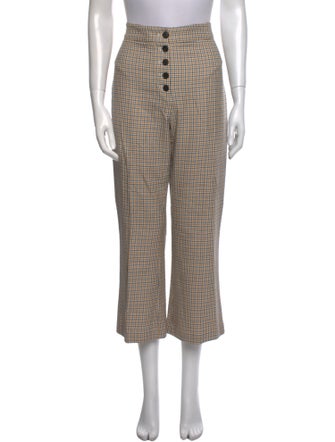 Veronica Beard Plaid Print Wide Leg Pants