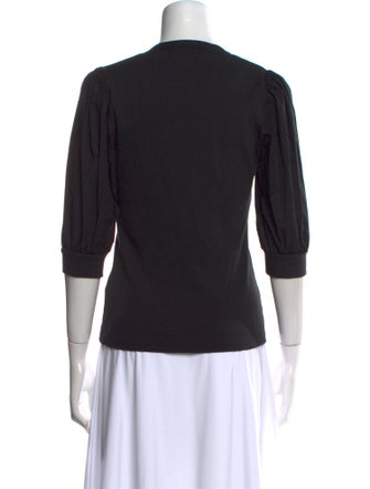 Veronica Beard V-Neck Three-Quarter Sleeve Polo