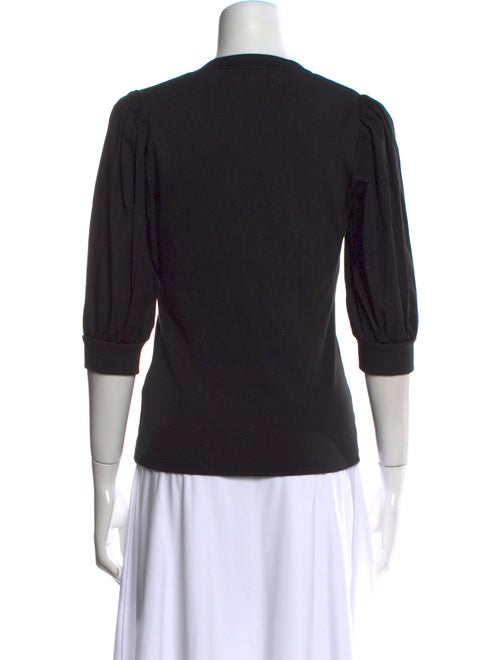 Veronica Beard V-Neck Three-Quarter Sleeve Polo