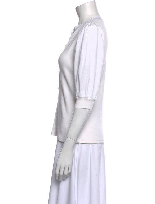 Veronica Beard V-Neck Three-Quarter Sleeve Polo