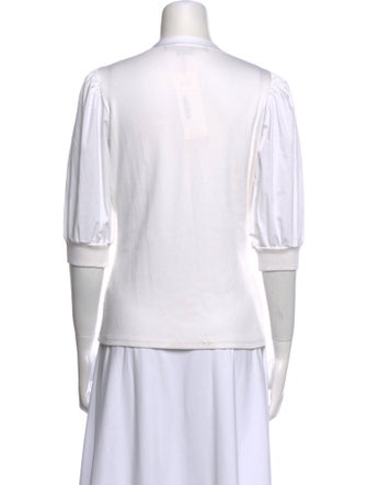 Veronica Beard V-Neck Three-Quarter Sleeve Polo