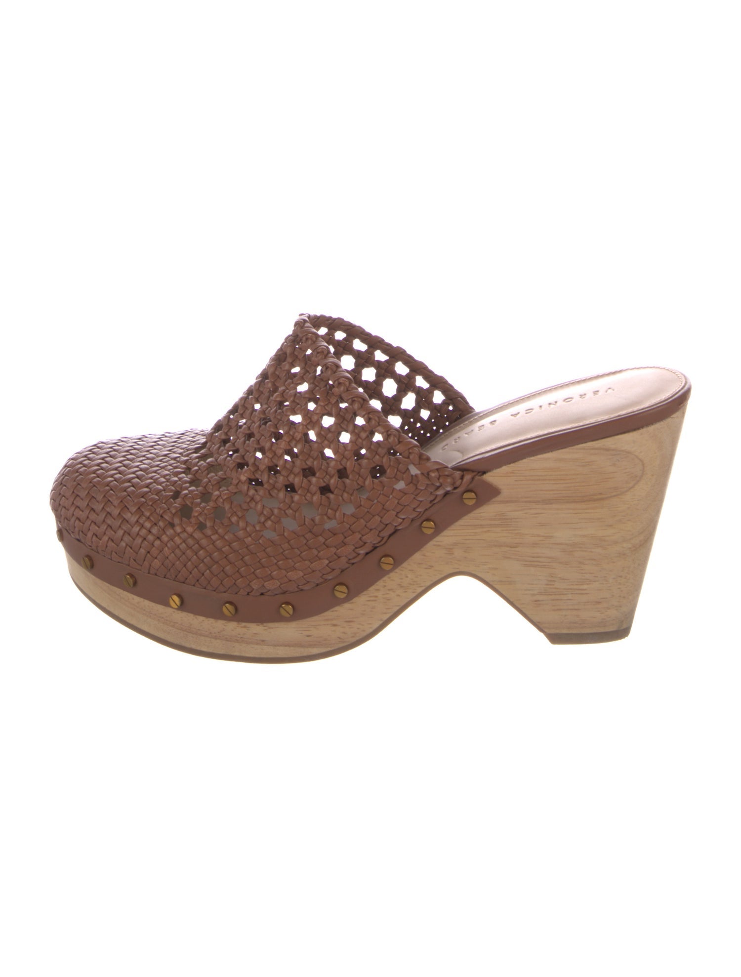 Veronica Beard Leather Studded Accents Mules