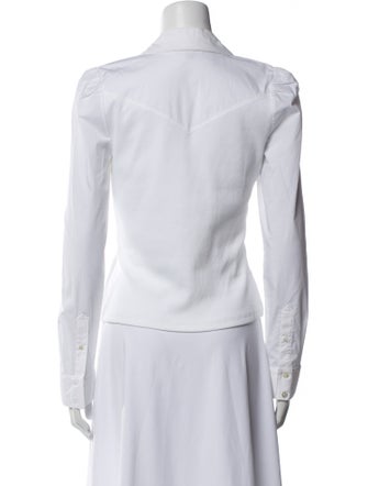 Veronica Beard V-Neck Long Sleeve Blouse