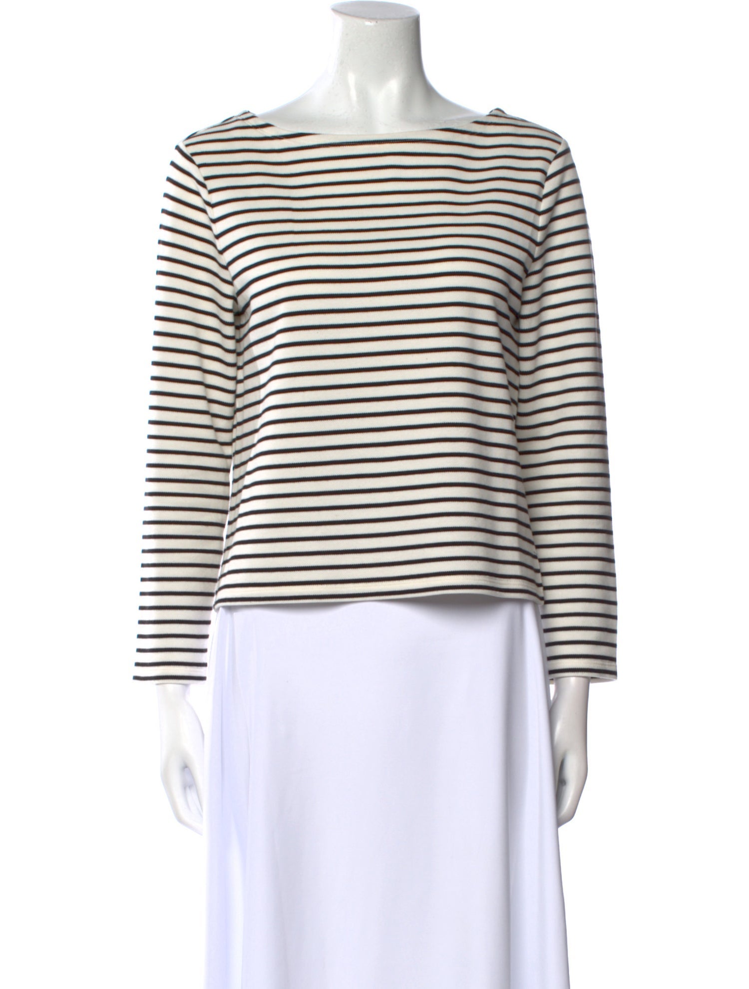 Veronica Beard Striped Bateau Neckline Top