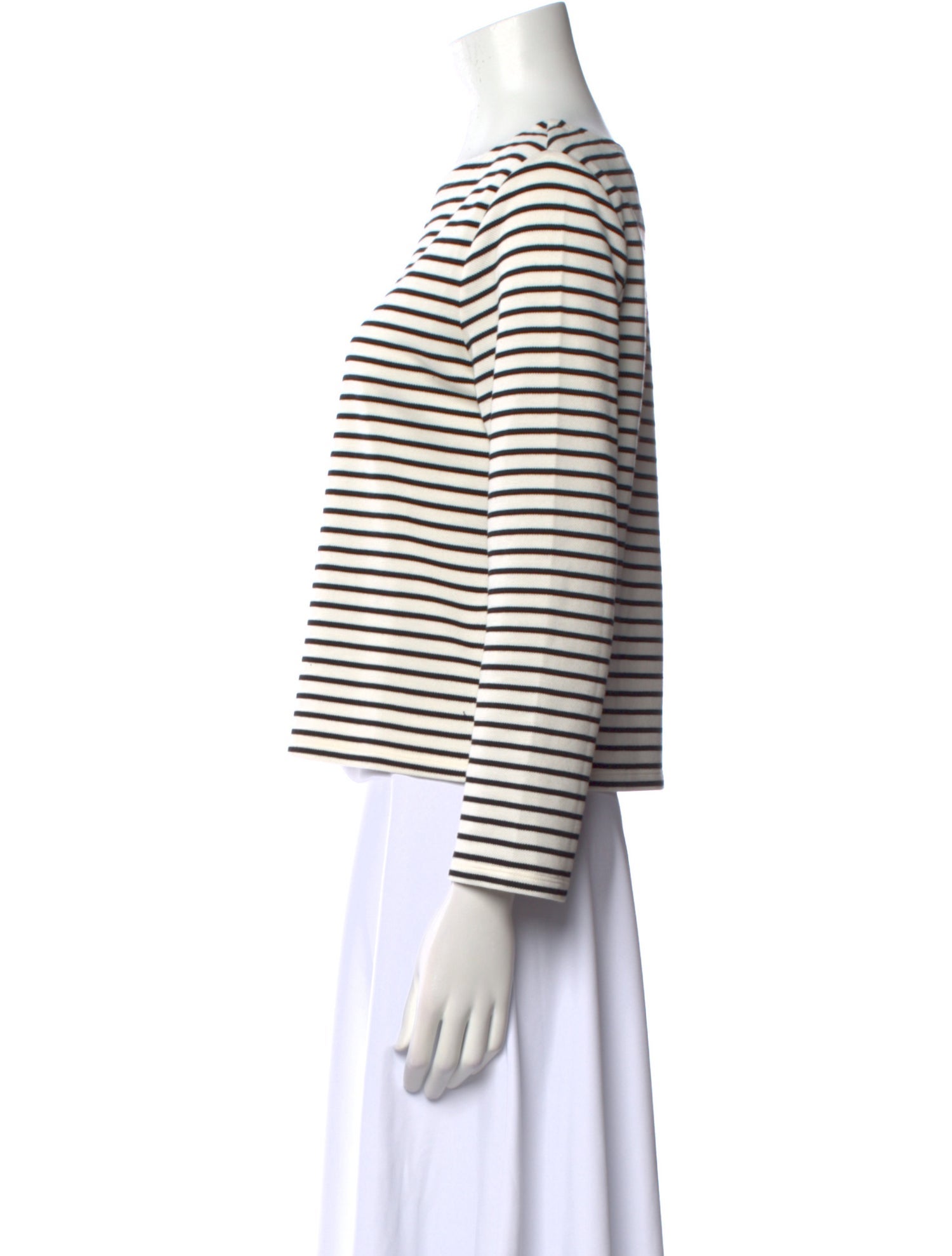 Veronica Beard Striped Bateau Neckline Top
