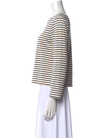 Veronica Beard Striped Bateau Neckline Top