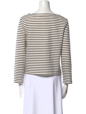 Veronica Beard Striped Bateau Neckline Top