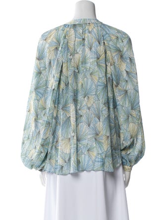 Veronica Beard Printed Crew Neck Blouse