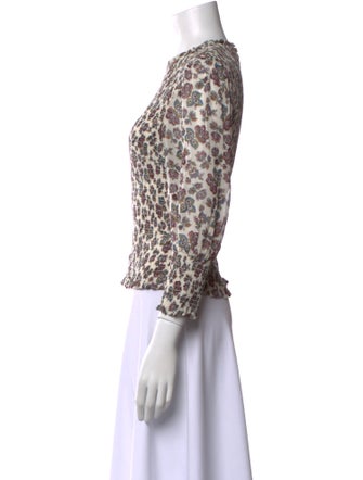 Veronica Beard Animal Print Crew Neck Blouse