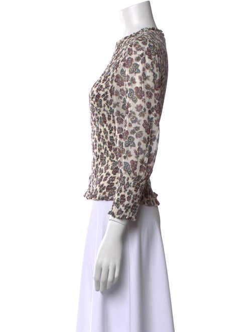 Veronica Beard Animal Print Crew Neck Blouse