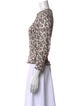 Veronica Beard Animal Print Crew Neck Blouse