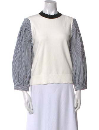 Veronica Beard Striped Crew Neck Sweatshirt