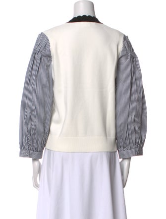 Veronica Beard Striped Crew Neck Sweatshirt