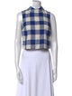 Veronica Beard Plaid Print Mock Neck Crop Top