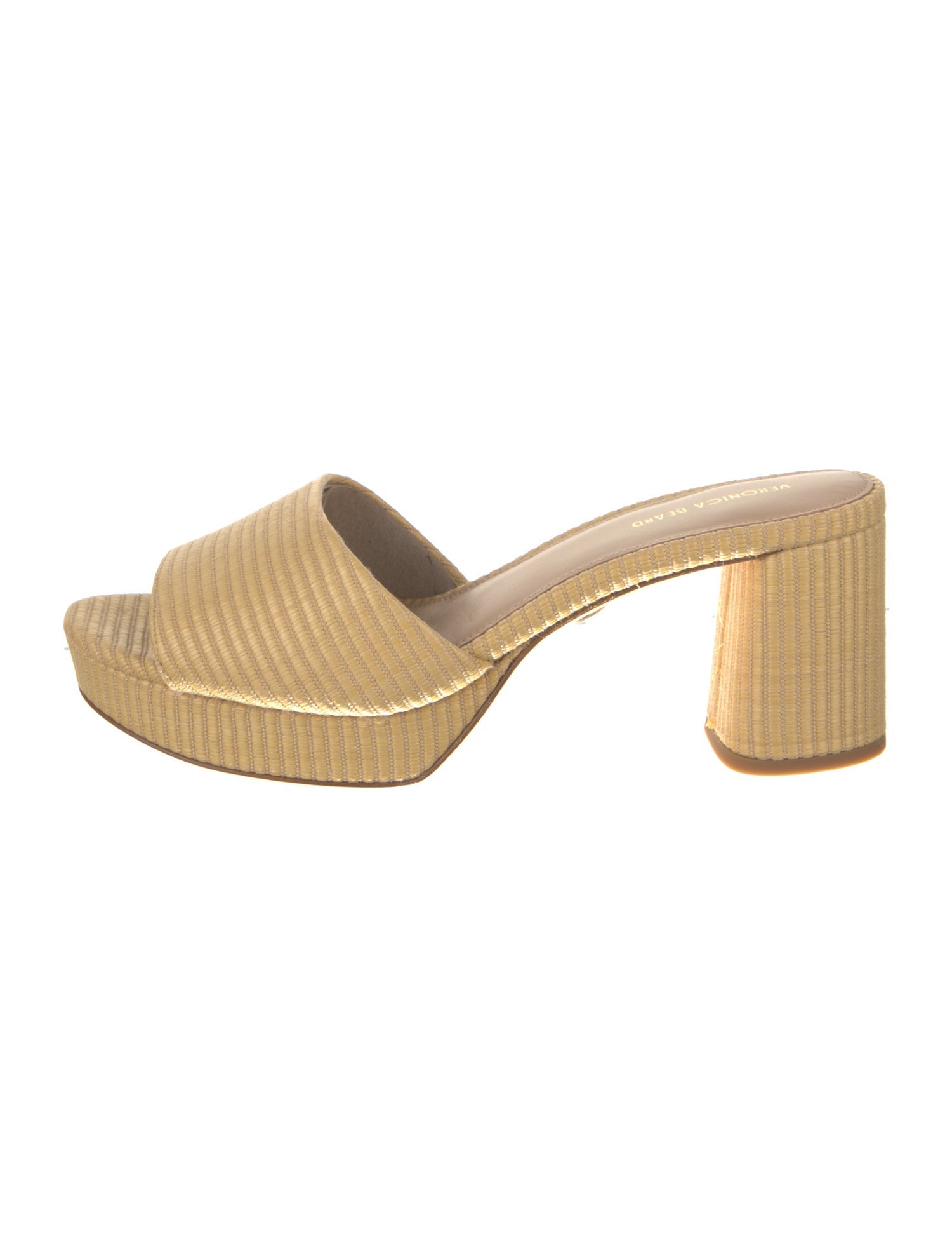 Veronica Beard Raffia Leather Trim Embellishment Slides
