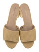Veronica Beard Raffia Leather Trim Embellishment Slides