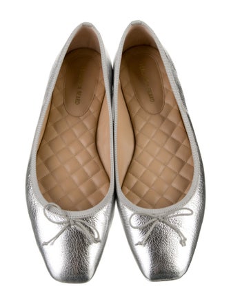 Veronica Beard Leather Bow Accents Ballet Flats