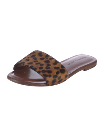 Veronica Beard Ponyhair Animal Print Slides