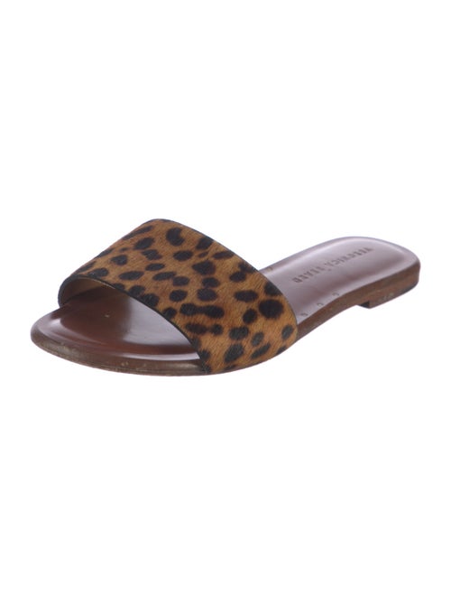 Veronica Beard Ponyhair Animal Print Slides