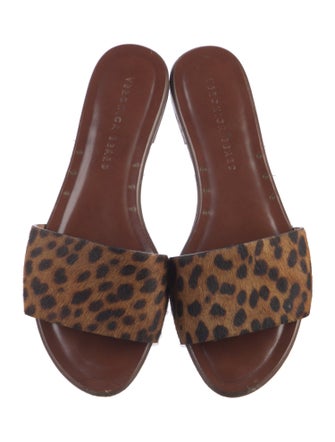 Veronica Beard Ponyhair Animal Print Slides