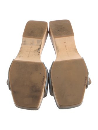 Veronica Beard Denim Studded Accents Slides