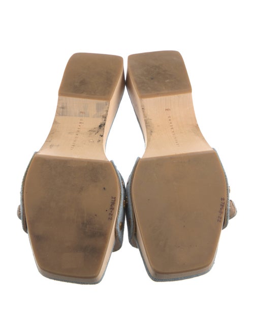 Veronica Beard Denim Studded Accents Slides