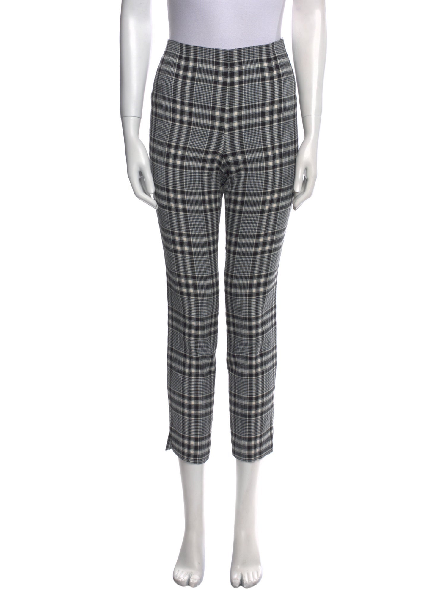Veronica Beard Plaid Print Skinny Leg Pants