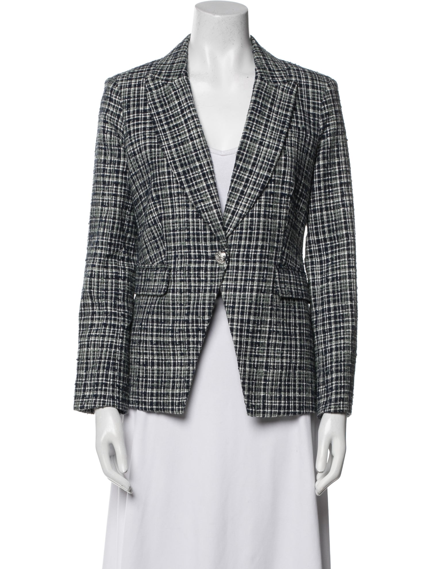 Veronica Beard Plaid Print Blazer