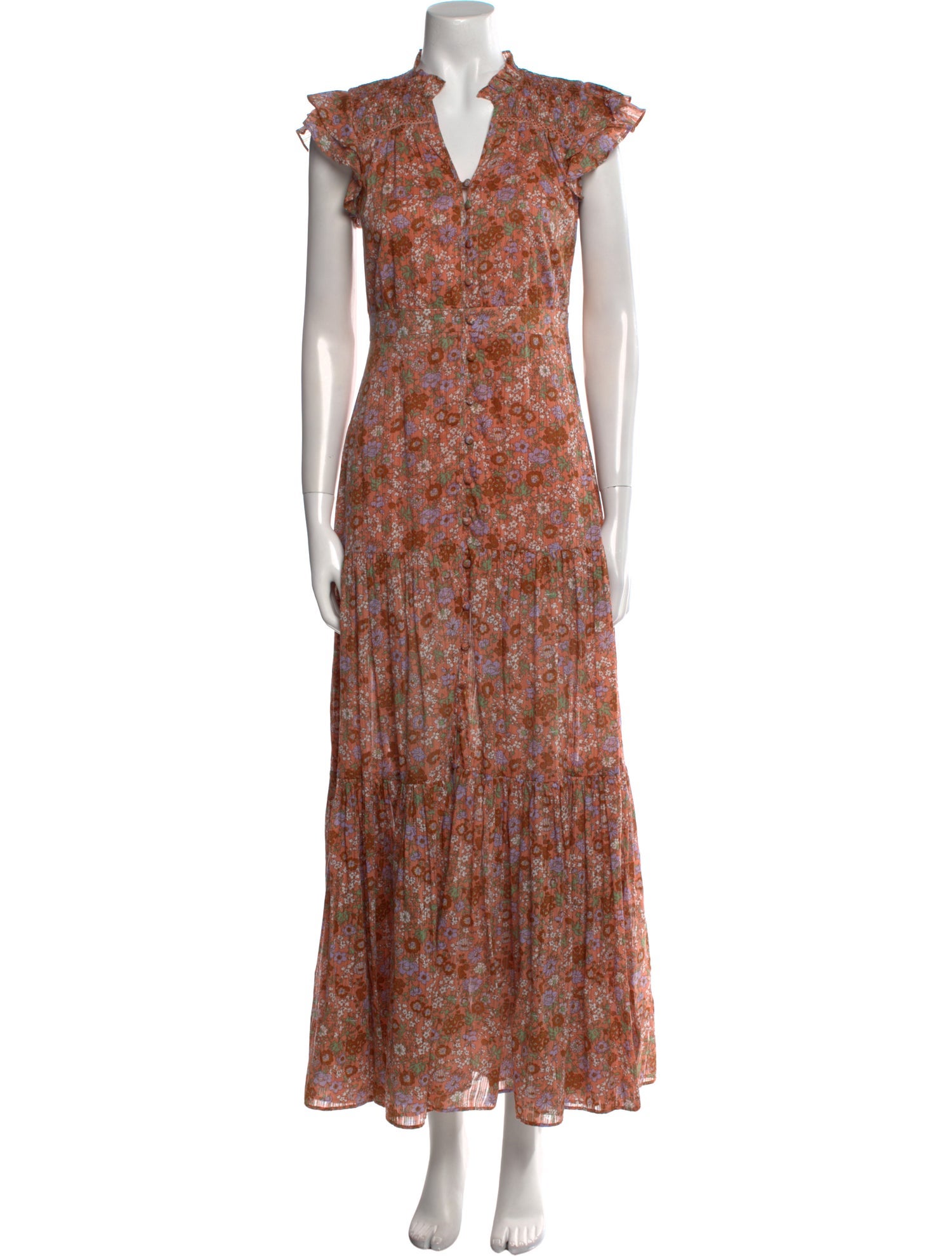 Veronica Beard Floral Print Long Dress