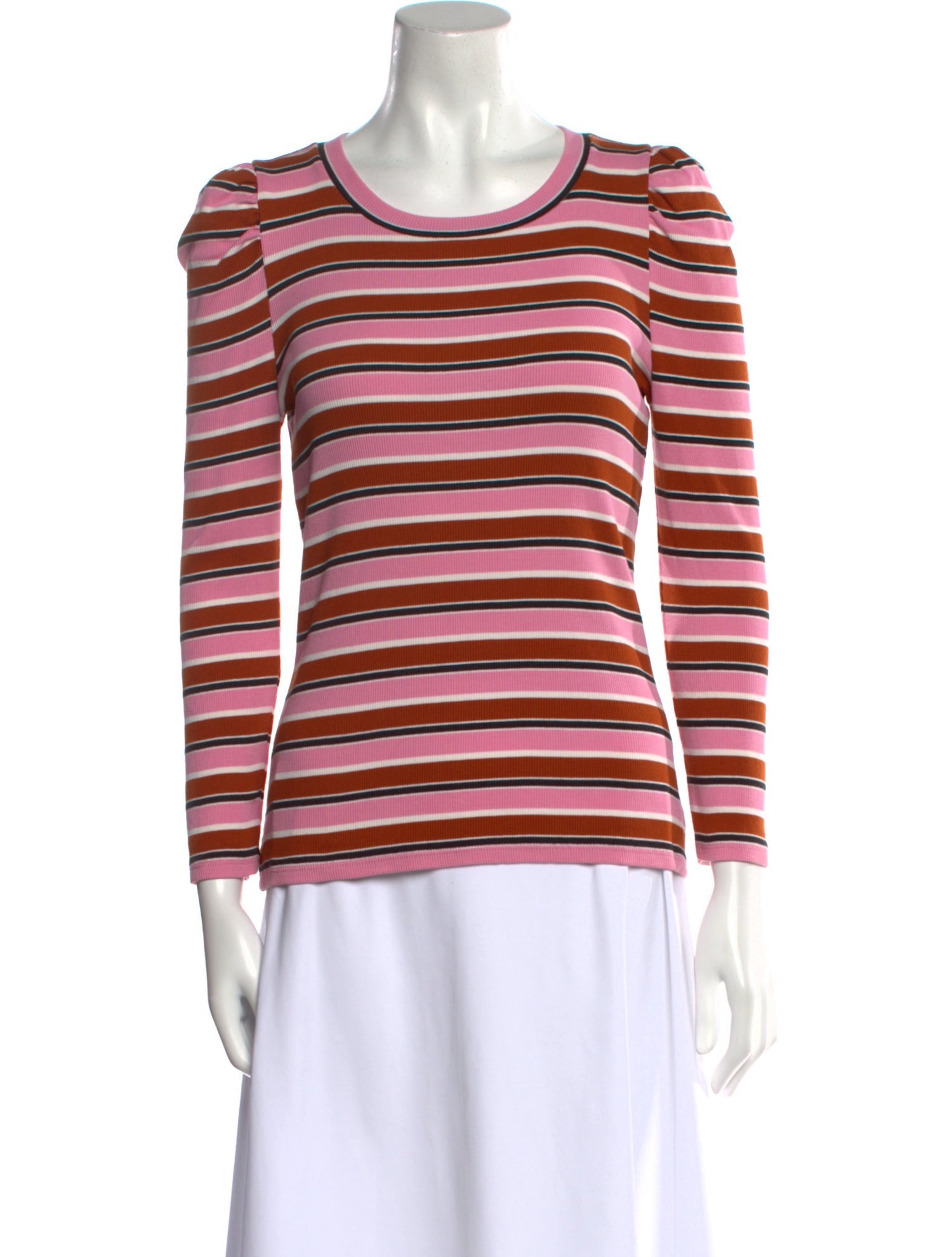 Veronica Beard Striped Crew Neck Sweatshirt