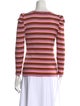 Veronica Beard Striped Crew Neck Sweatshirt