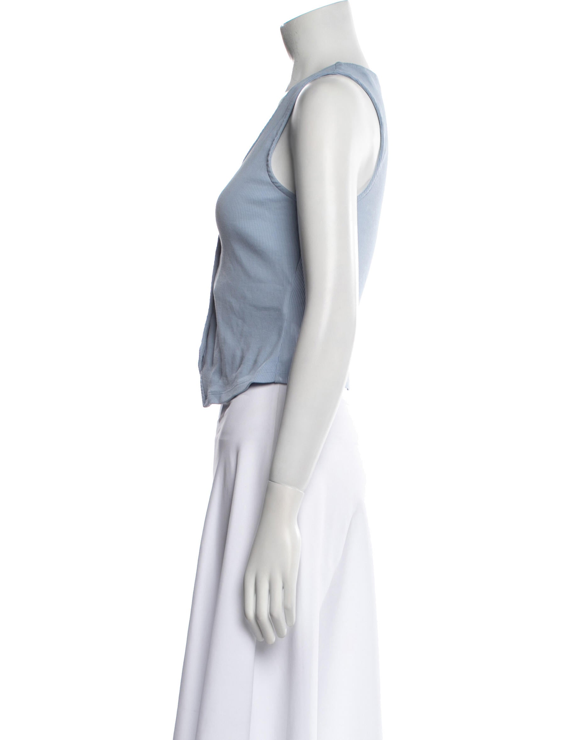 Veronica Beard V-Neck Sleeveless Crop Top