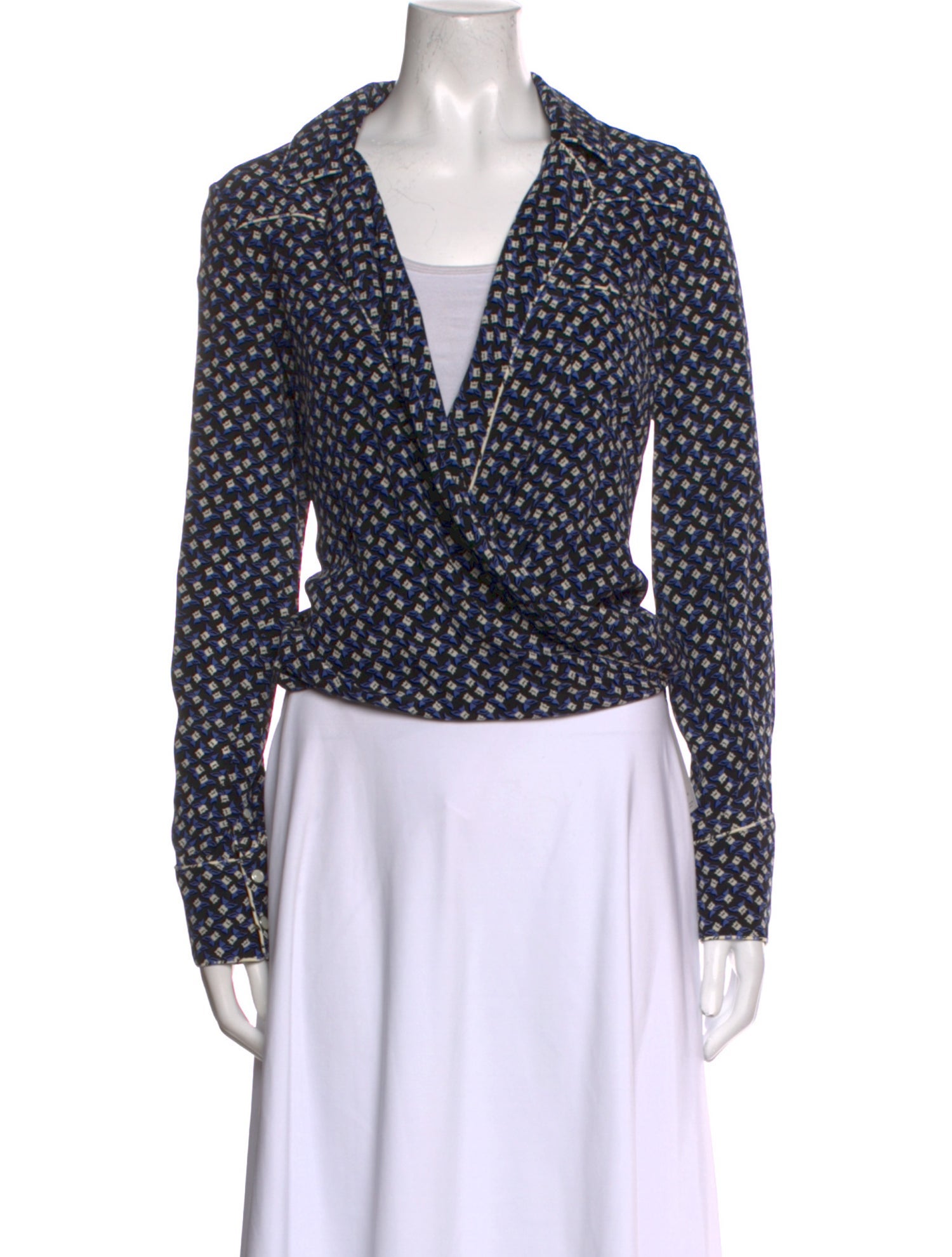 Veronica Beard Silk Printed Crop Top