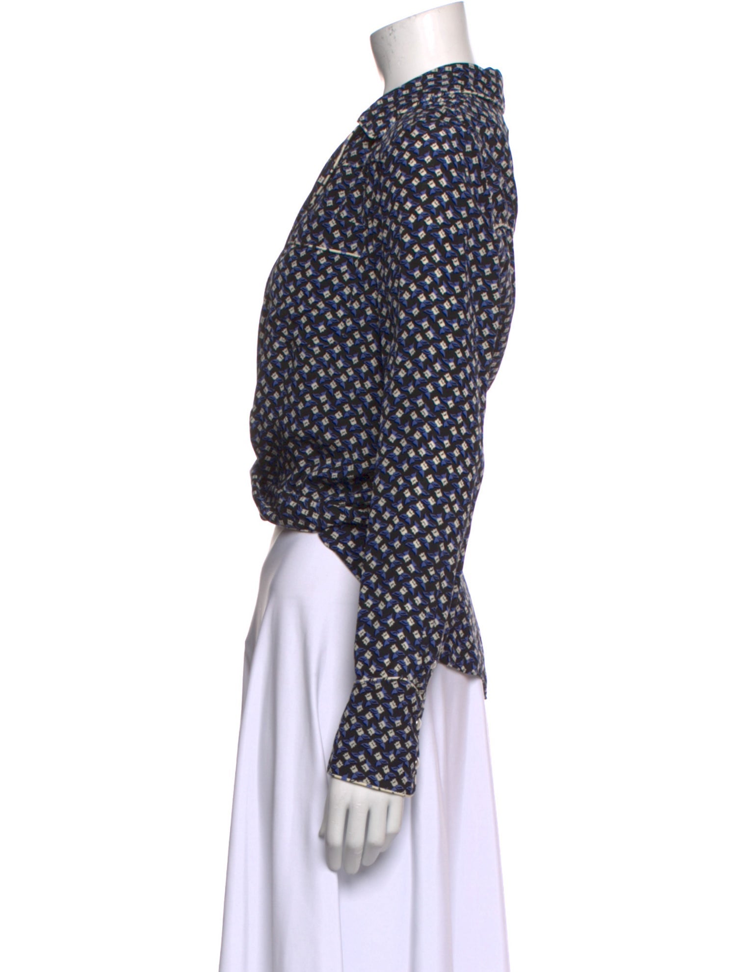 Veronica Beard Silk Printed Crop Top