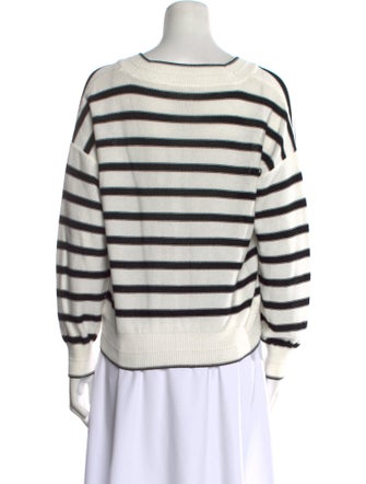 Veronica Beard Striped V-Neck Sweater