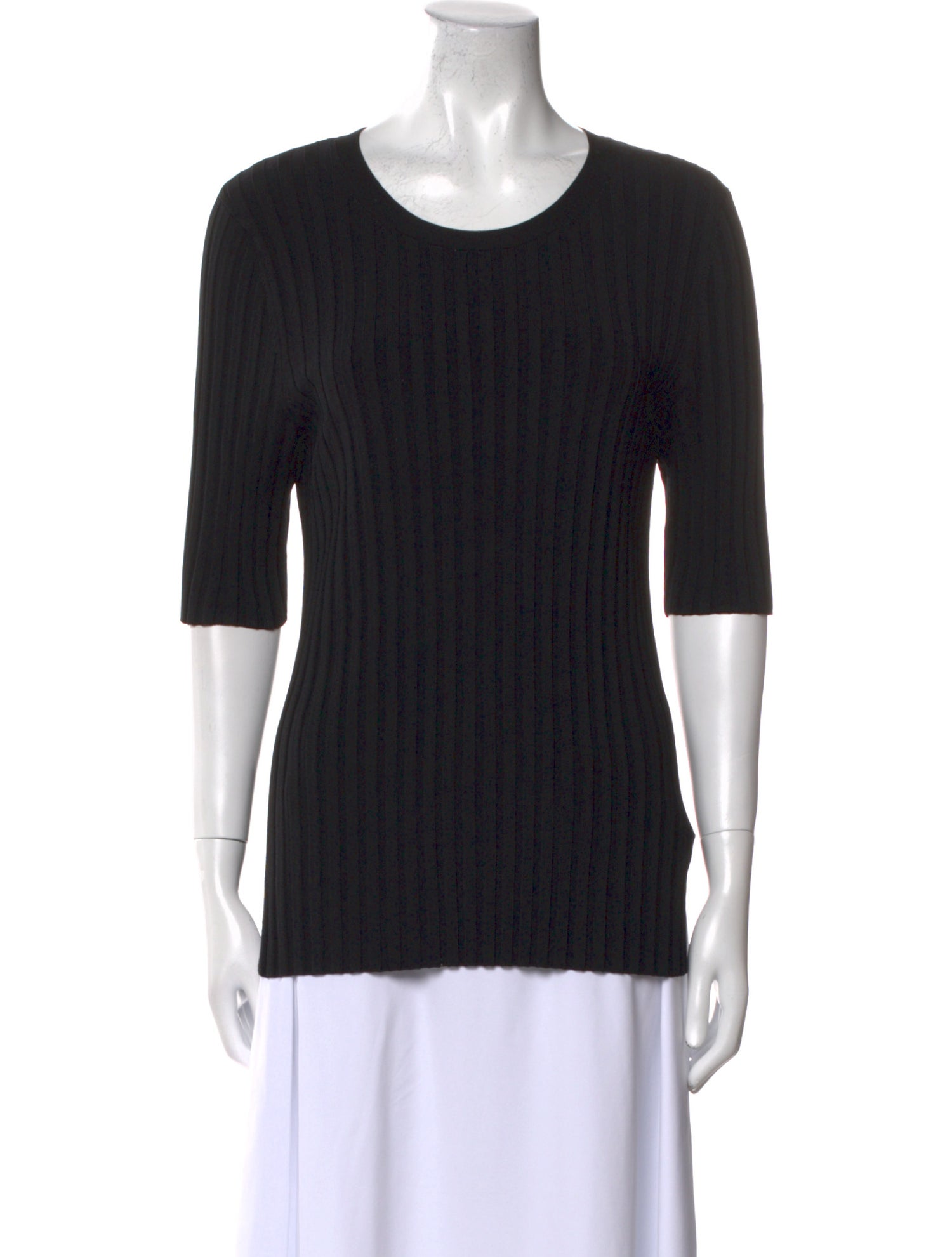 Veronica Beard Scoop Neck Three-Quarter Sleeve T-Shirt