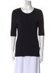 Veronica Beard Scoop Neck Three-Quarter Sleeve T-Shirt