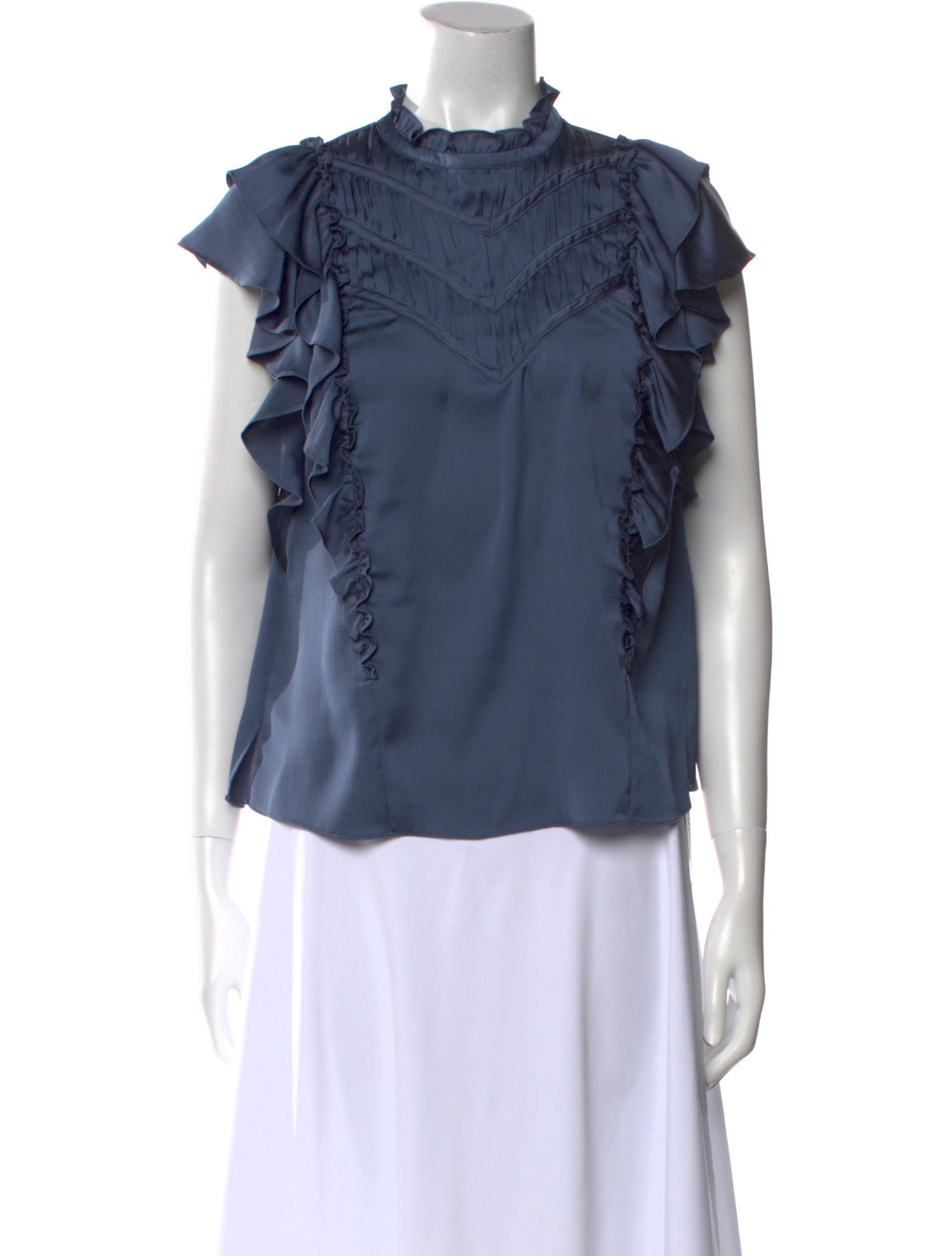 Veronica Beard Mock Neck Short Sleeve Blouse w/ Tags